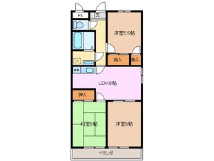 赤堀駅 徒歩8分 4階の物件間取画像